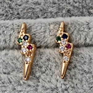 18k Gold Filled Rainbow Topaz Lightening Bolts